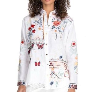 Johnny Was Aravis Paneled Oversized Shirt